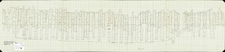 Een scheepsarcheologische tekening uit de documentatie van wrak NE72.